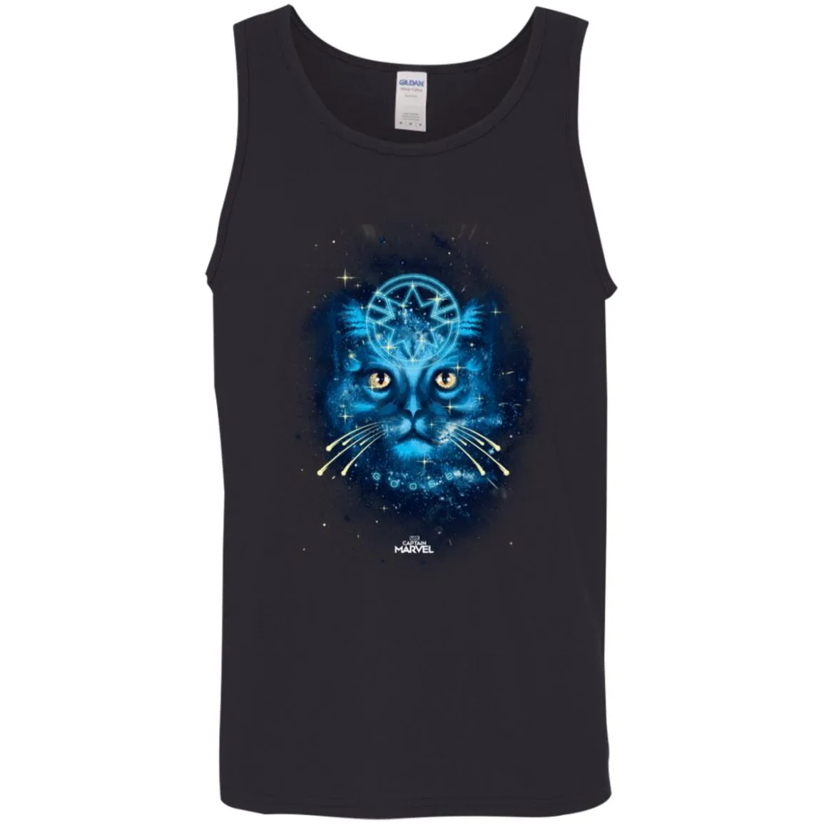 Captain Marvel Goose Blue Galaxy Portrait Men Cotton Tank