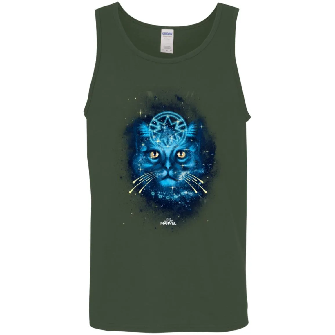 Captain Marvel Goose Blue Galaxy Portrait Men Cotton Tank