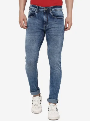 Cloud Blue Solid Slim Fit Jeans | JadeBlue