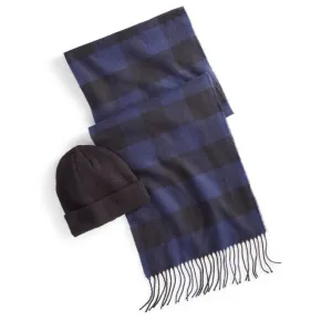 Club Room Men's Beanie & Scarf Set Blue Size Regular