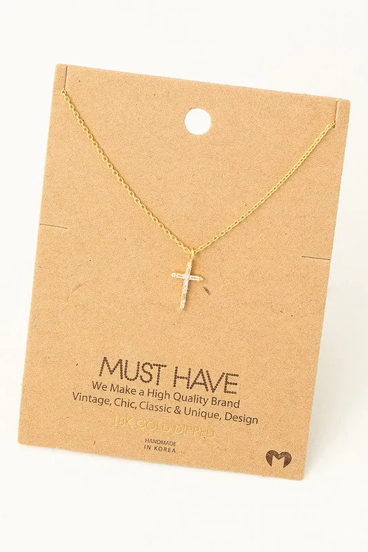 CZ Sparkle Cross Must Have Necklace