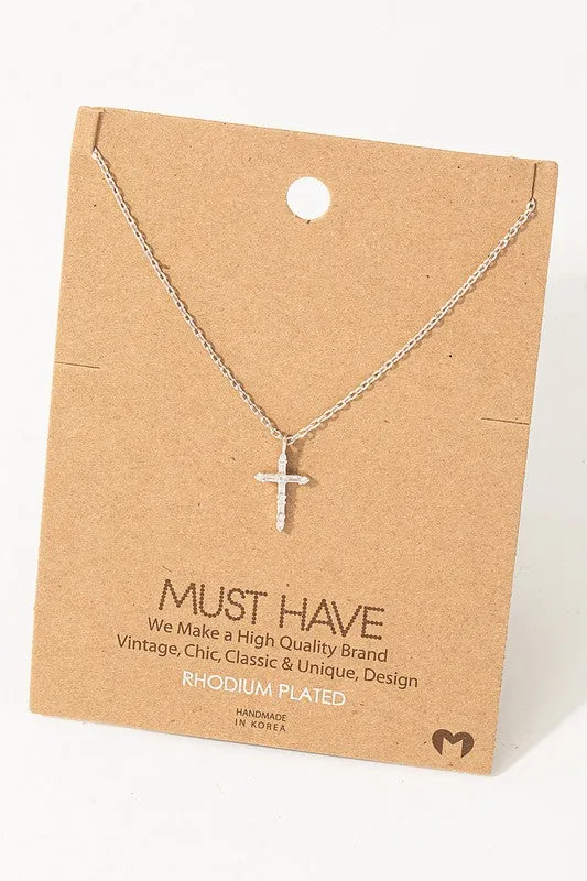 CZ Sparkle Cross Must Have Necklace