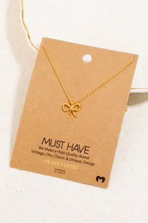 Dainty Wire Bow Must Have Necklace