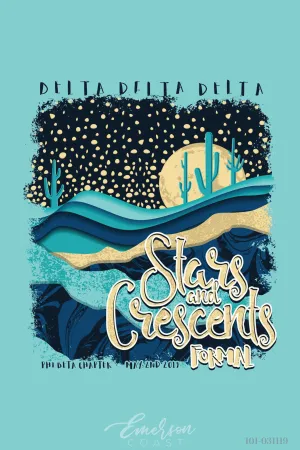 Delta Delta Delta Stars and Crescents Formal T-shirt