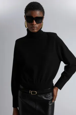 H&M merino wool turtleneck sweater, black