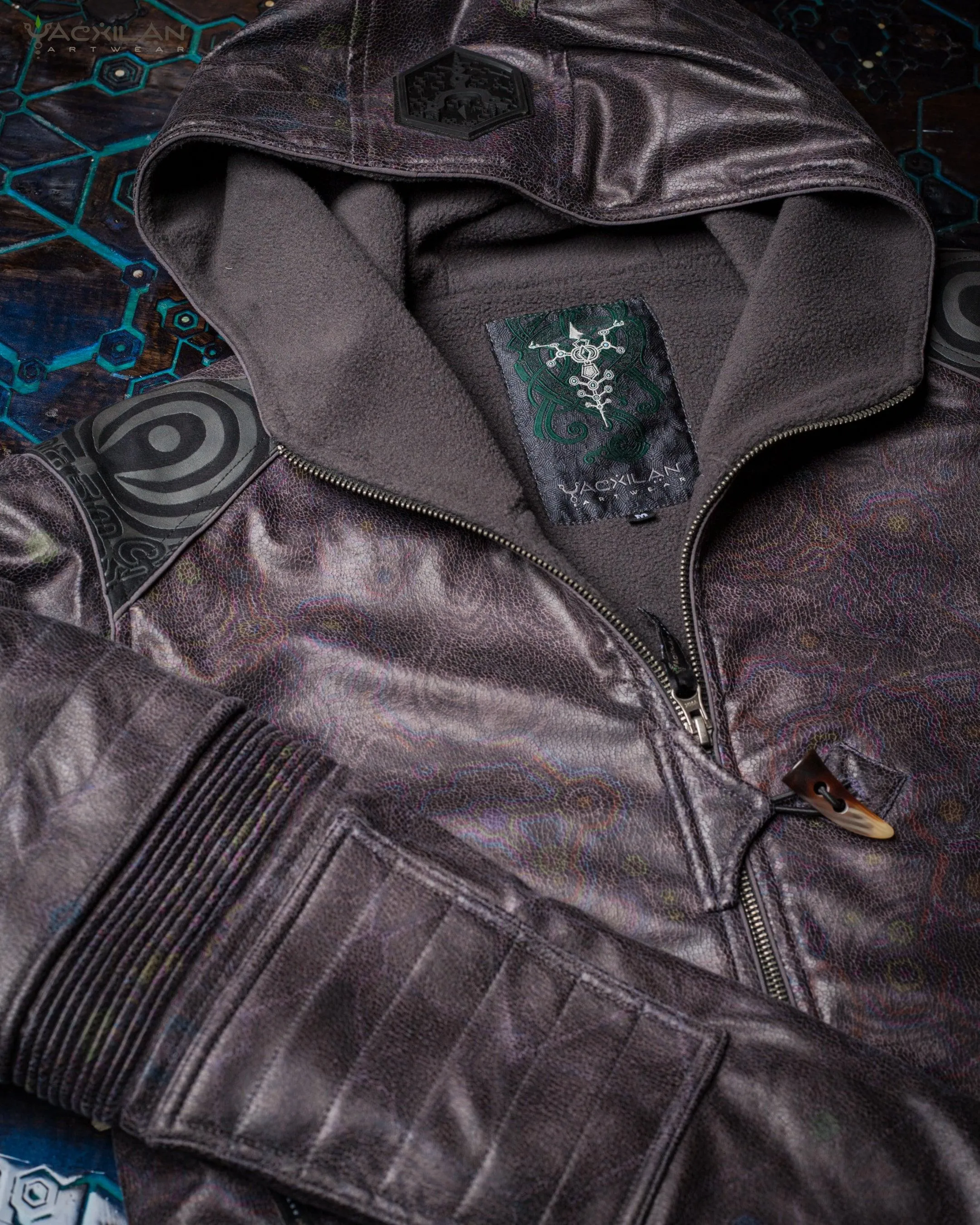 Jacket Men / Fake Leather Snake - Grey PSYGALAK