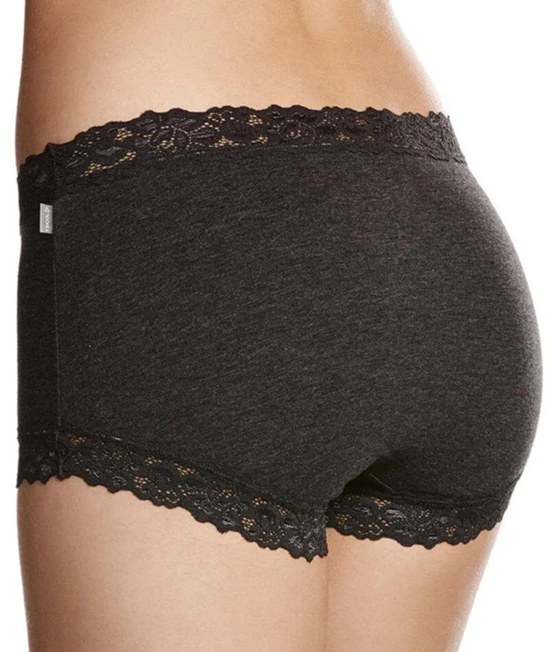 Jockey Parisienne Cotton Marle Full Brief - Charcoal Marle