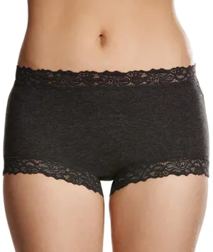 Jockey Parisienne Cotton Marle Full Brief - Charcoal Marle