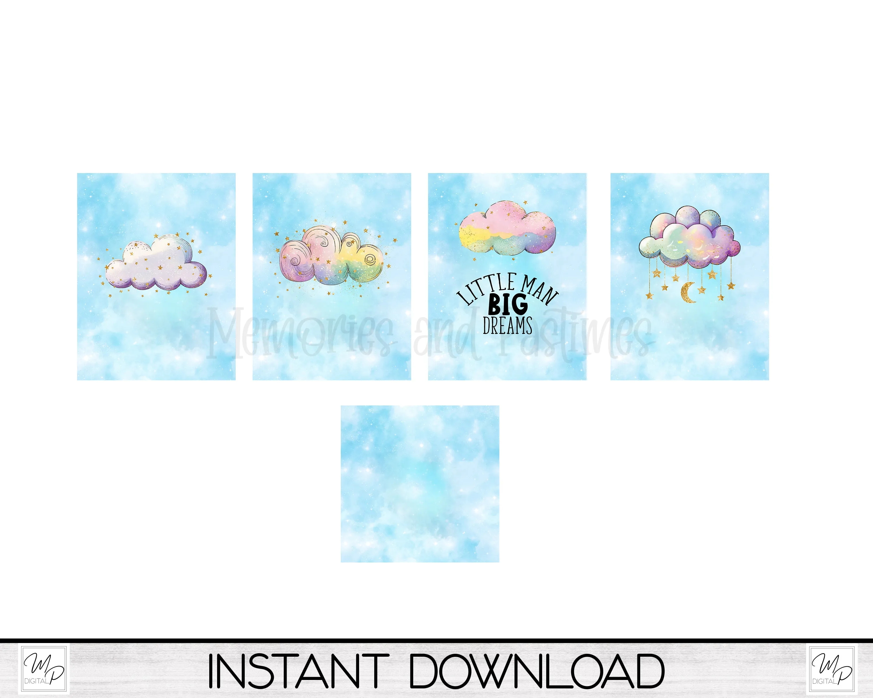 Little Boy Cloud Pencil Box PNG Sublimation Design, MDF Box Design Digital Download