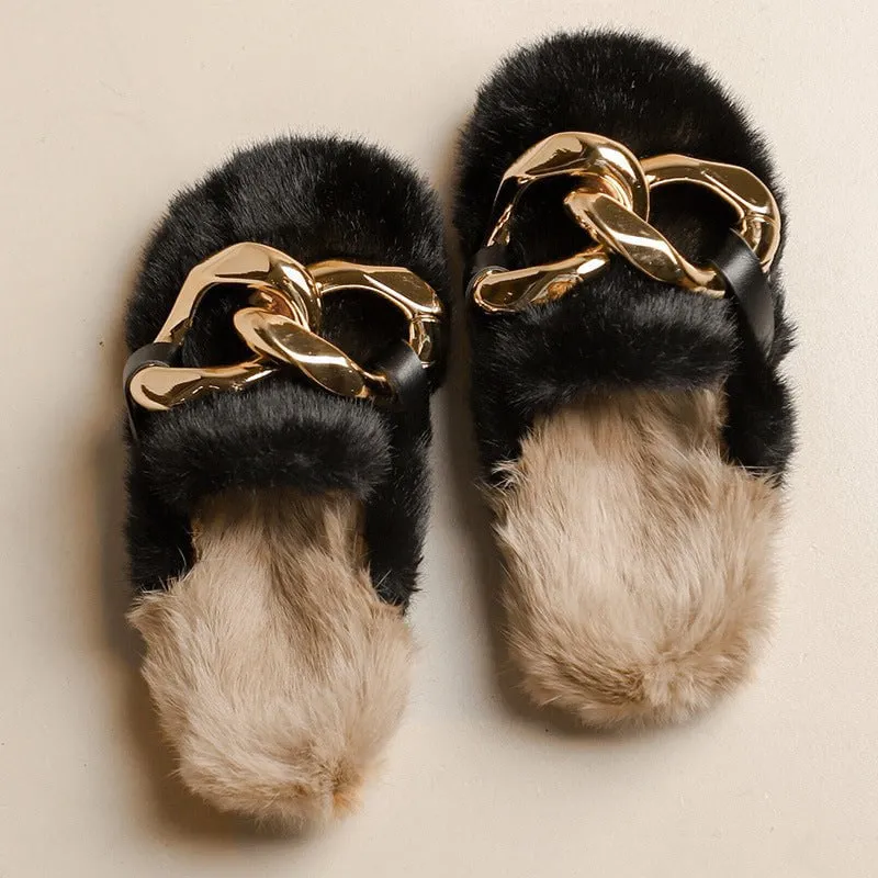 LovelyRLovely Women's Outerwear Mink Fur Slippers