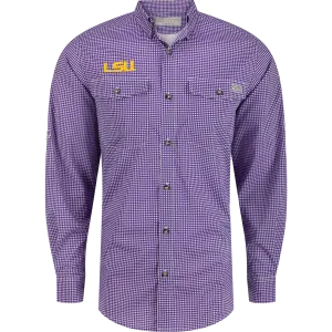 LSU Frat Gingham Long Sleeve Shirt