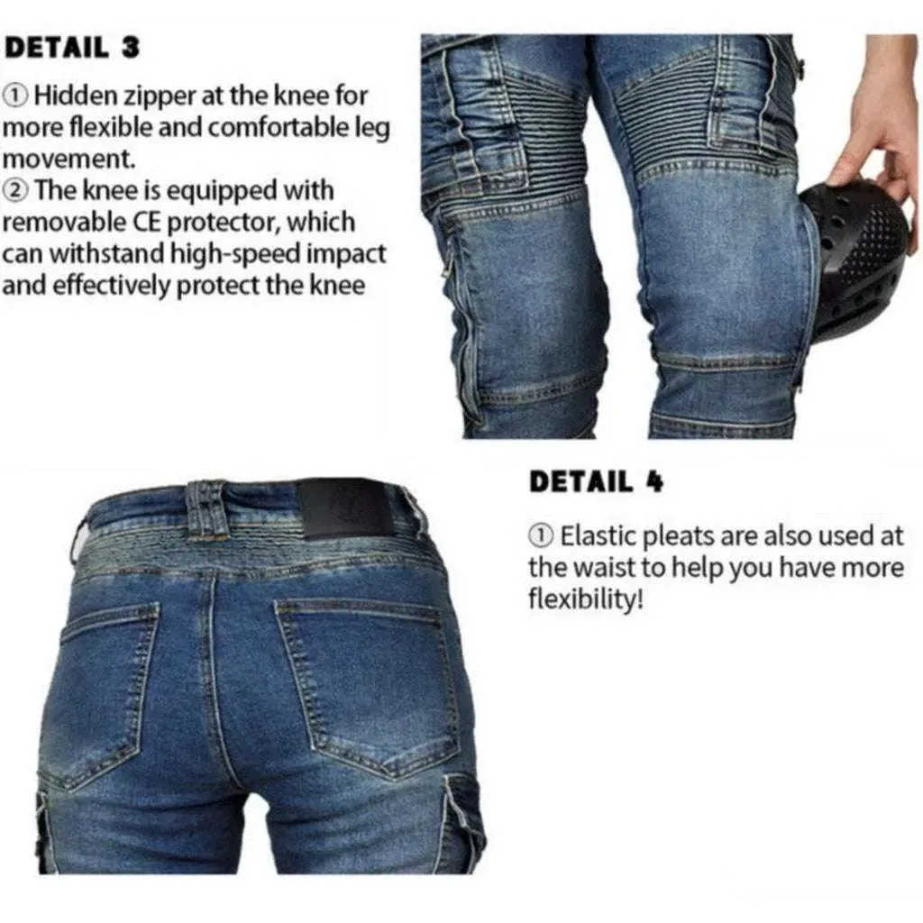 Men's moto jeans with zippers