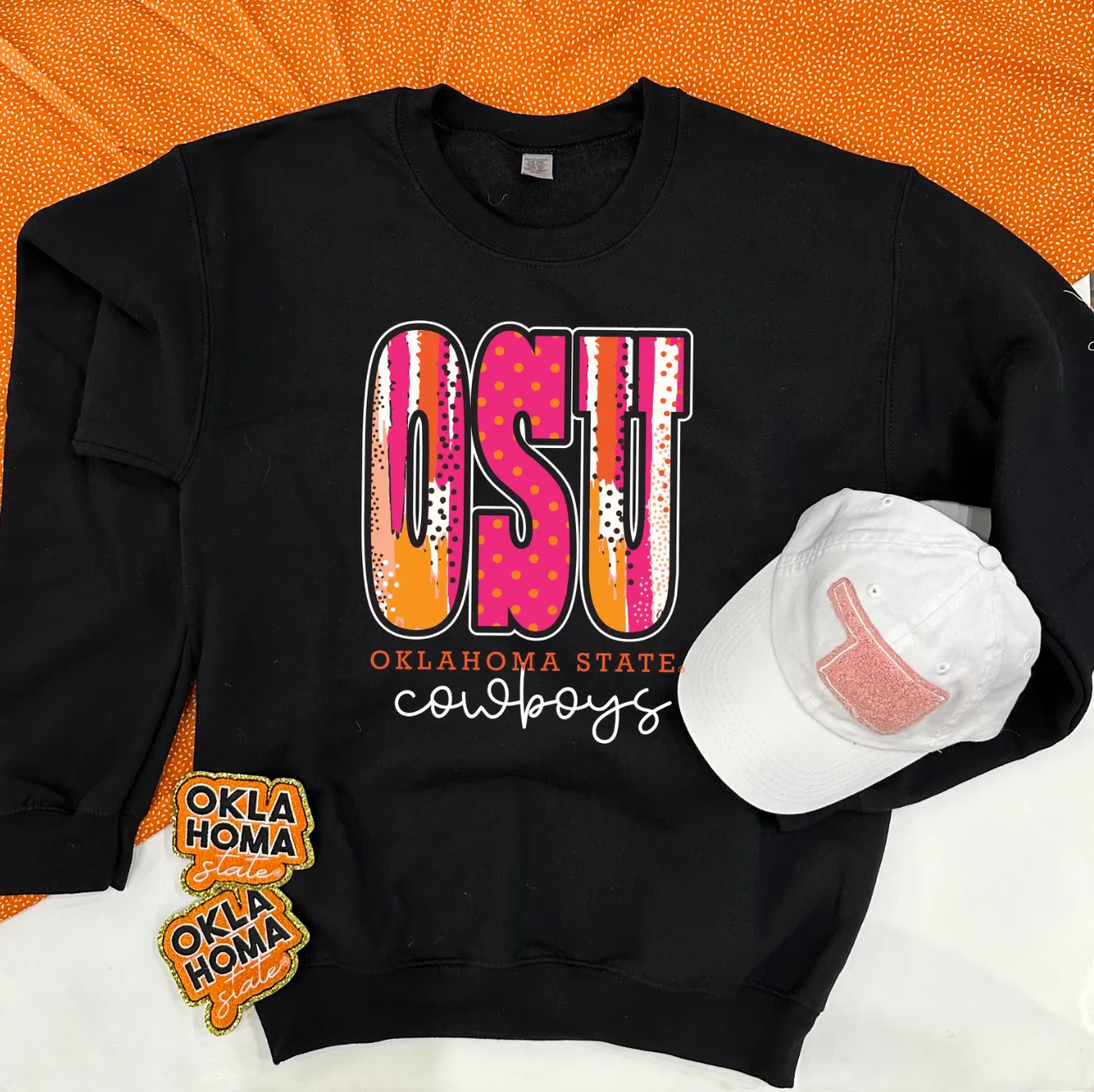 OK STATE 2024: OSU Bold Mixed Pattern (SWEATSHIRT)