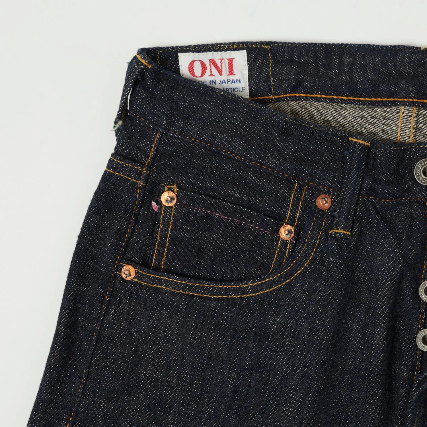 ONI 689 Kiraku II 12oz Natural Indigo Slim Tapered Jean - One Wash