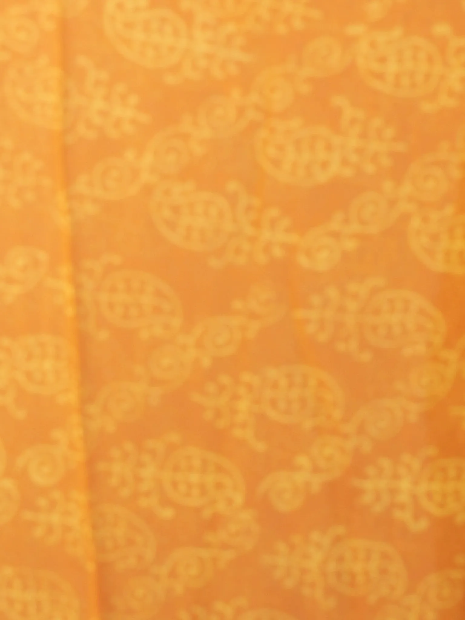 Orange Yellow Hand Block Printed Chiffon Saree - S031701700