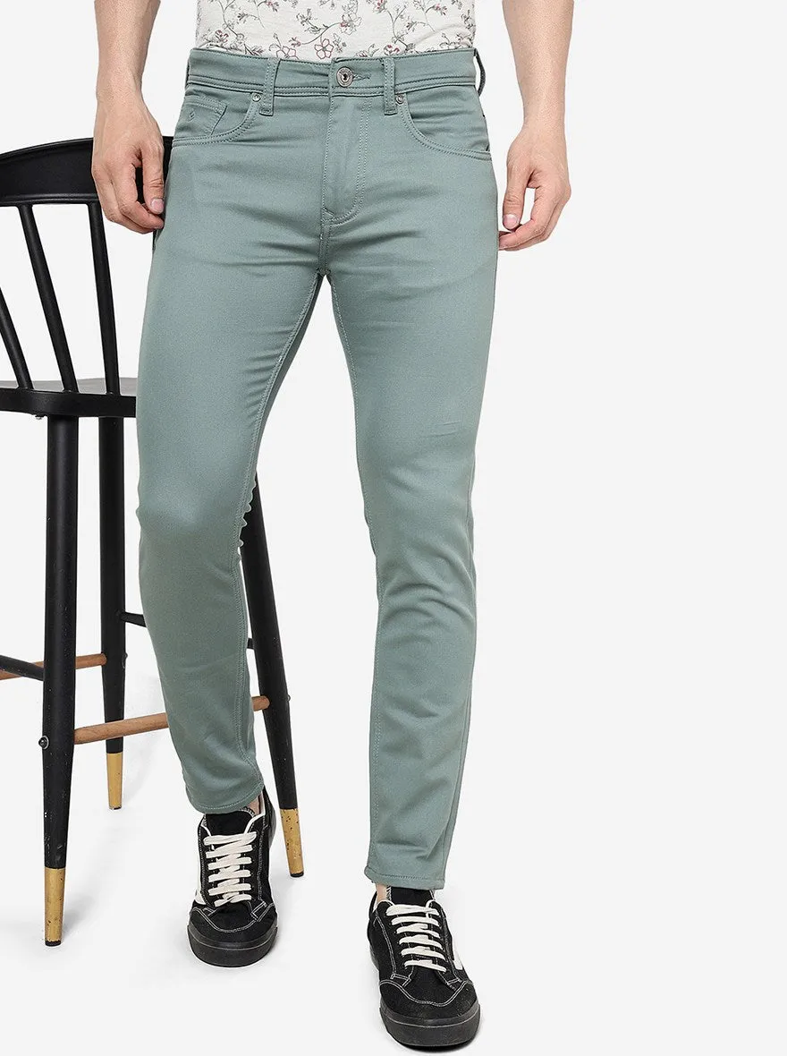 Reseda Green Solid Urban Fit Jeans | Greenfibre