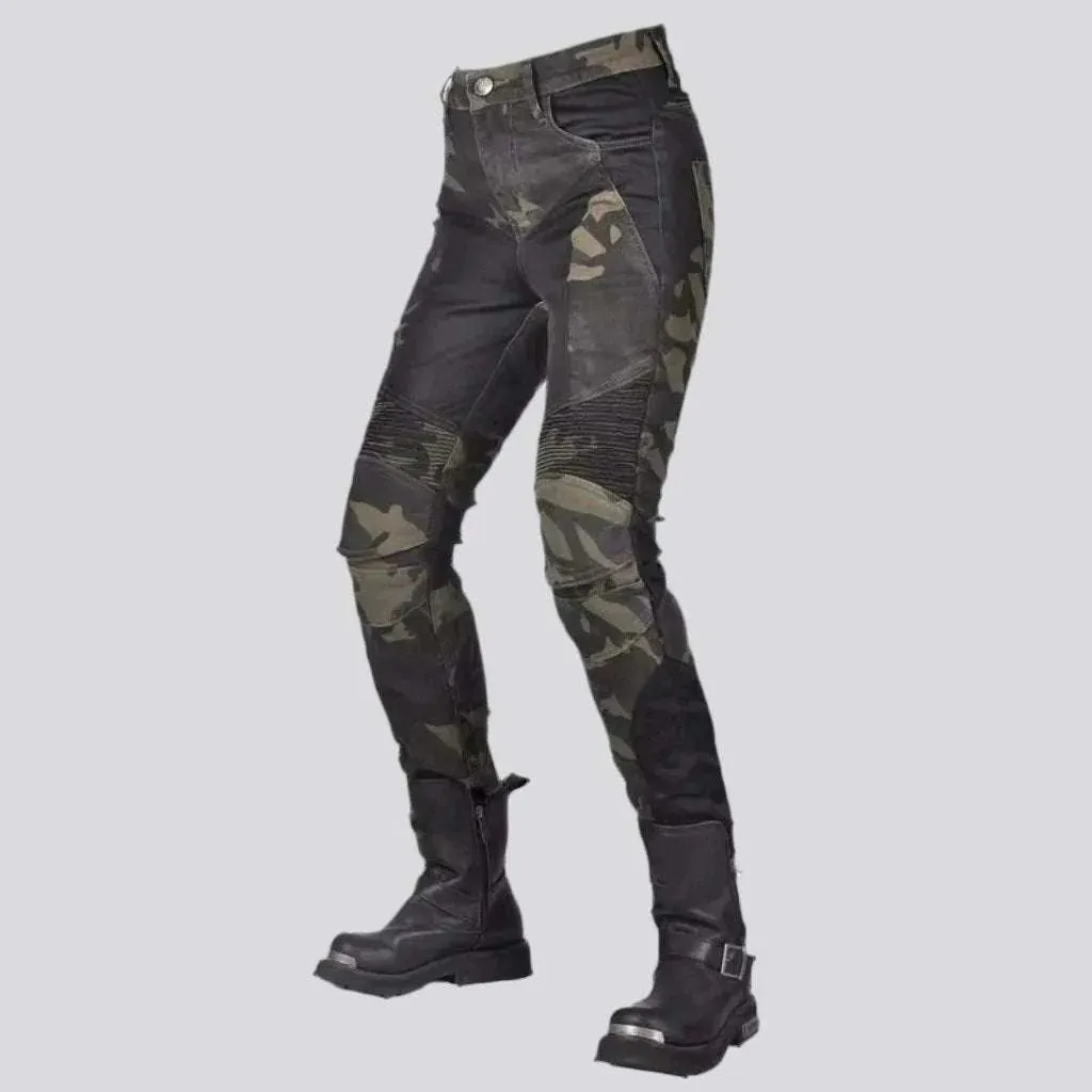 Slim biker women's jean pants