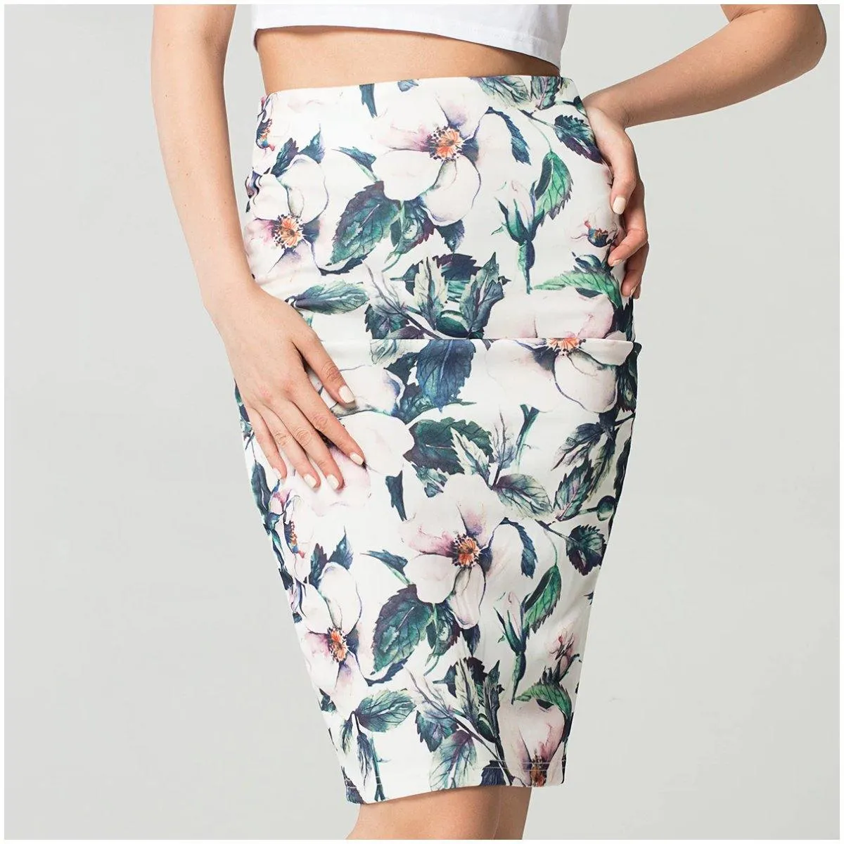 Spring Theme Floral And Patterns Vintage Pencil Skirt