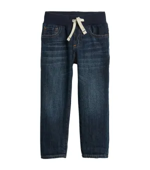 Toddler Rib Waist Dark Slim Denim Jeans