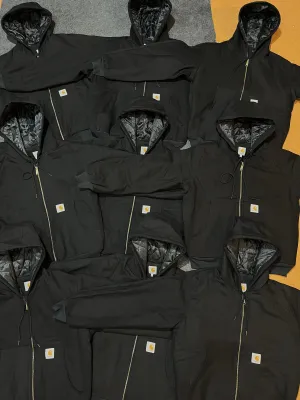 Vintage Carhartt Rework Style Black Hooded Jackets