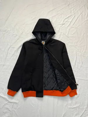 Vintage Carhartt Rework Style Black/Orange ribs Hooded Jackets - MOQ 20 pcs