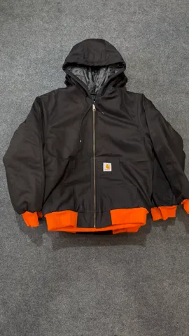 Vintage Carhartt Rework Style Black/Orange ribs Hooded Jackets - MOQ 20 pcs