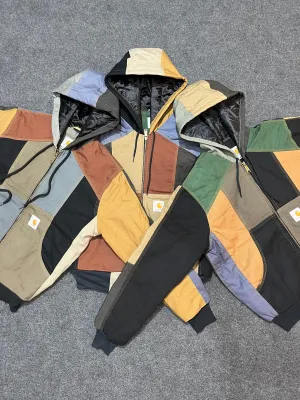 Vintage Carhartt Rework Style Patchwork Hooded Jackets - MOQ 35 pcs